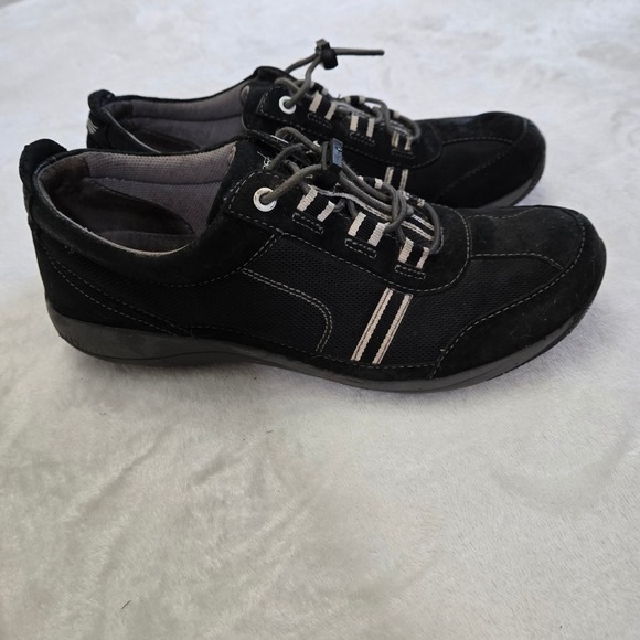 DANSKOS - Comfortable Walking Shoes Everyday Sneakers Black Suede Leather